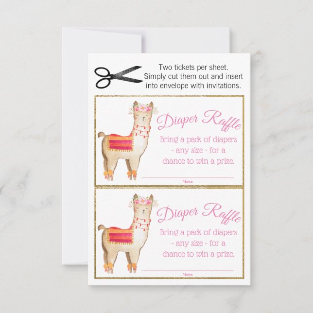 Invitation Billets de rousseur de llama fille (Devant)