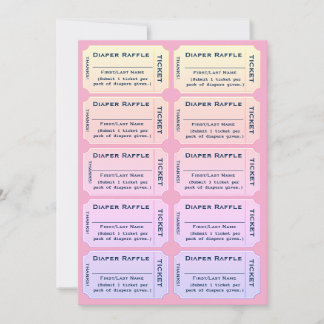 Invitation Billets de tombola pour couches-culottes