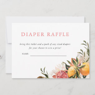 Invitation Billets de tombola pour couches Fleur botanique