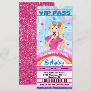 Invitation Billets VIP Star Singer VIP Anniversaire