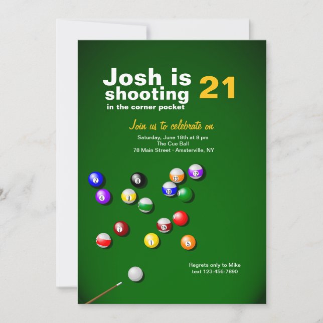 Invitation Billiards (Devant)