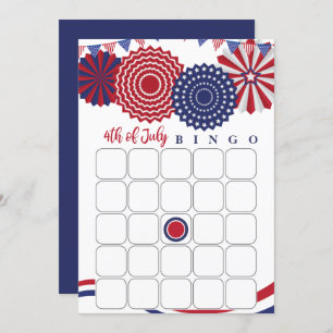 Invitation Bingo Card du 4 juillet