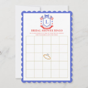 Invitation Bingo de la douche de mariée rouge blanc & je fais