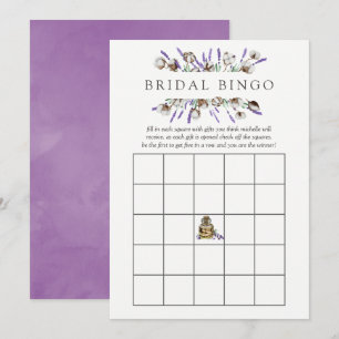 Invitation Bingo de Lancement de Mariage en Lavande de Coton 