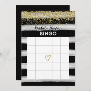 Invitation Bingo Gold et Black Fête de l'mariée