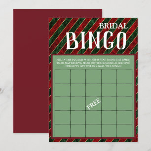 Invitation Bingo nuptiale Fête des mariées de Noël hiver Jeu 