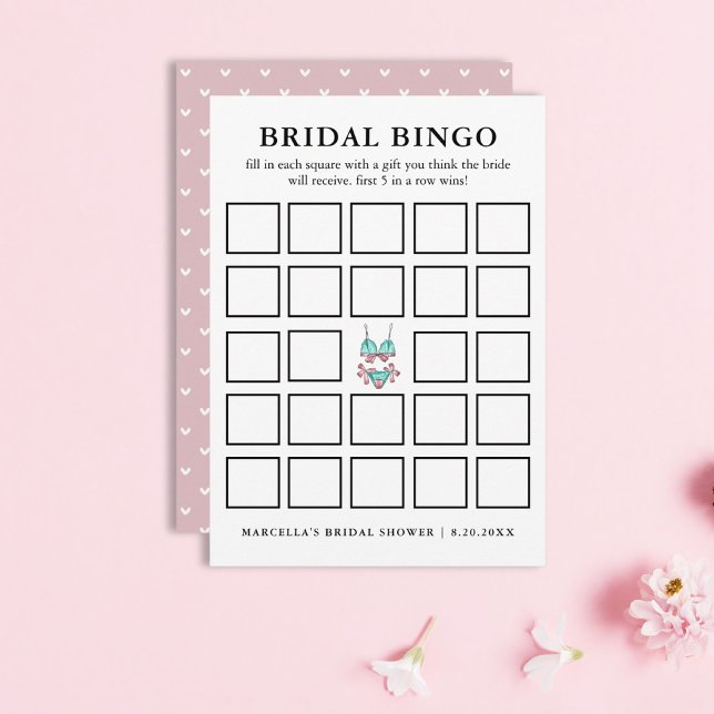 Invitation Bingo nuptiale | Lingerie Bridal Party (Créateur téléchargé)