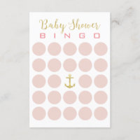 Bingo-test mignon du baby shower 5x5 d'Ancre d'or