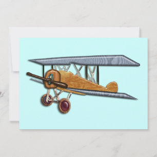 Invitation Biplan en bois