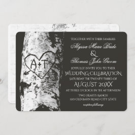 Invitation Birch Tree Mariage avec initiations cardiaques scu