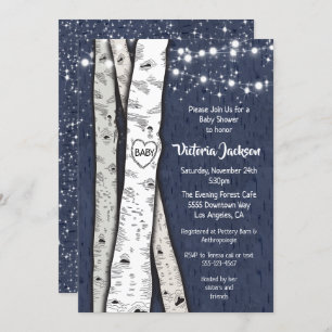 Invitation Birch Tree Soirée Twinkle Lights Baby shower