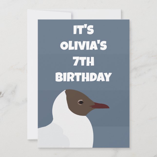 Invitation Bird Gull Seagull Anniversaire de enfant Party (Devant)