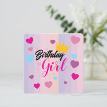 Invitation birthday for young girls