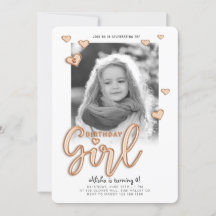 Birthday Girl Rose Gold Foil Balloon Texte Photo