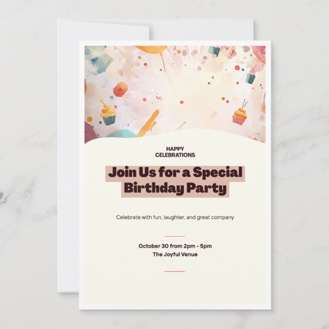 Invitation Birthday Party  (Devant)