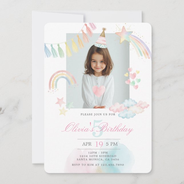 Invitation Birthday Party Photo (Devant)