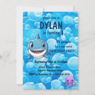 Invitation Birthday Premier Anniversaire Ocean Kids Party