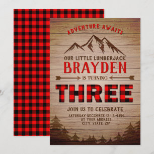 Invitation Bison de bison de bûcheron plaqué à l'extérieur Tr