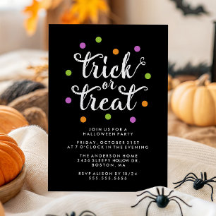 Invitation Bite ou gâter Confetti Halloween Party