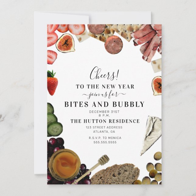 Invitation Bites et Bubbly Charcuterie fête de la Saint-Sylve (Devant)