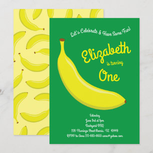 Invitation Bizarre de fruits Banana 1er anniversaire