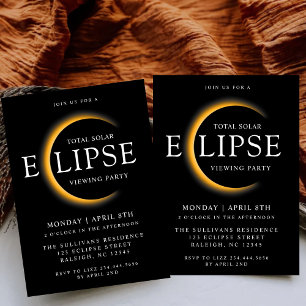 Invitation Black 2024 Total Solar Eclipse Viewing Party