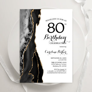 Invitation Black Agate White Gold 80e anniversaire