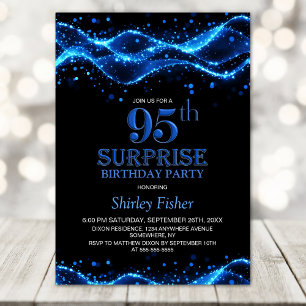 Invitation Black and Blue Surprise 95e fête d'anniversaire