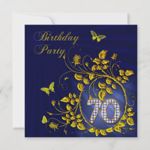 Invitation Black and Gold 70 Anniversaire