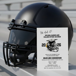 Invitation Black and Gold American Football Party