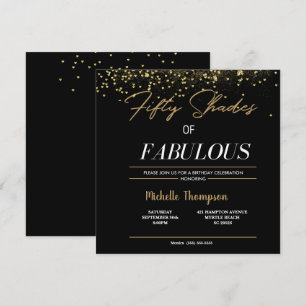 Invitation Black and Gold Cinty Shades Fabulous Anniversday