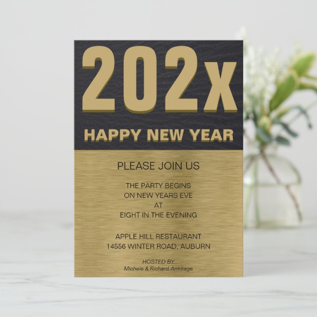 Invitation Black and Gold Party (Debout devant)