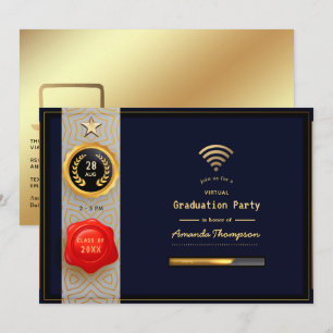 Invitation Black and Gold Virtual Graduation Party