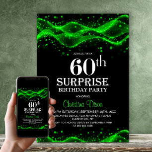 Invitation Black and Green Surprise 60e anniversaire