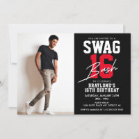Black and Red Swag 16 Anniversaire