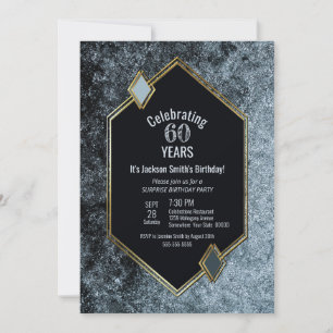 Invitation Black and Silver Surprise 60e anniversaire
