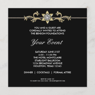 Invitation Black and White Black Cravate Corporate Party