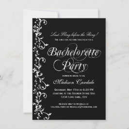Invitation Black and White Elegant Bachelorette Party