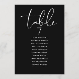 Invitation Black And White Elegant Seating Plan Table Number