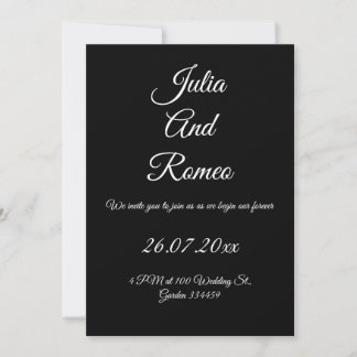 Invitation Black and White Wedding 
