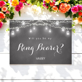 Invitation Black Be My Ring Bearer Rustic Mason Jar