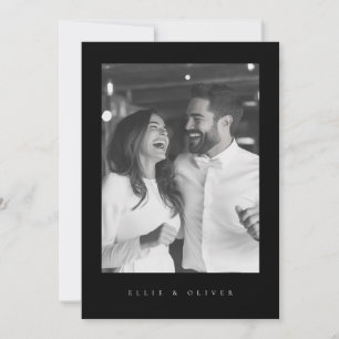 Invitation Black Boho Mariage photo moderne moderne moderne