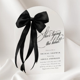Invitation Black Bow Elle Tie The Knot Fête des mariées Invit