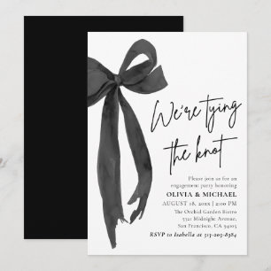 Invitation Black Bow On est en train de lier le Knot Engageme
