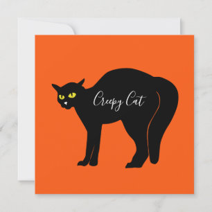 Invitation Black Cat on Orange