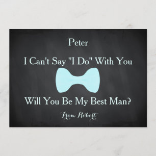 Invitation Black Chalkboard Bow Serez-vous mon meilleur