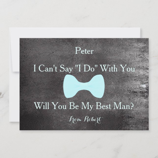 Invitation Black Chalkboard Bow Serez-vous mon meilleur Invit (Devant)