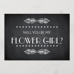 Invitation Black ChalkBoard Serez-vous ma Flowgirl