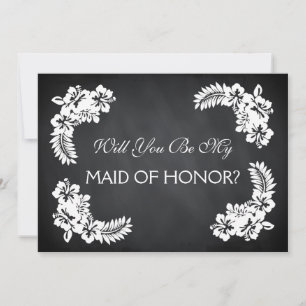 Invitation Black ChalkBoard serez-vous ma MAID OF HONOR