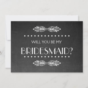 Invitation Black ChalkBoard Serez-vous mon Bridesmaid Invitat